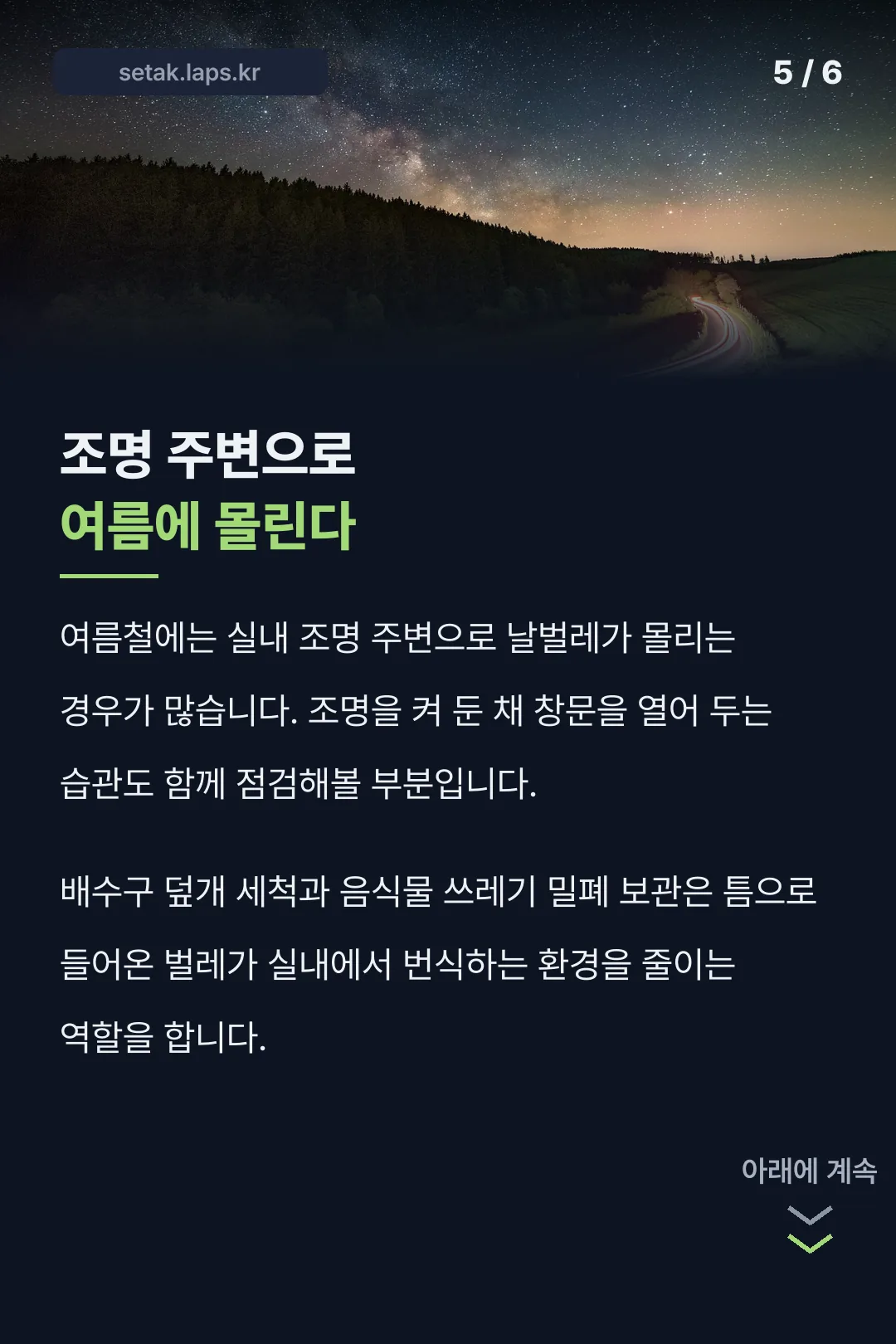 여름철 조명과 날벌레